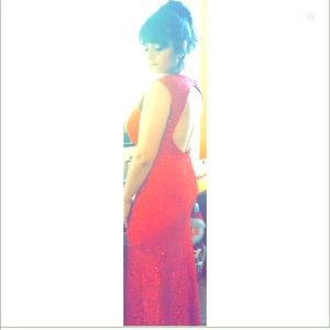 Red prom dress, size 5. Only worn once.